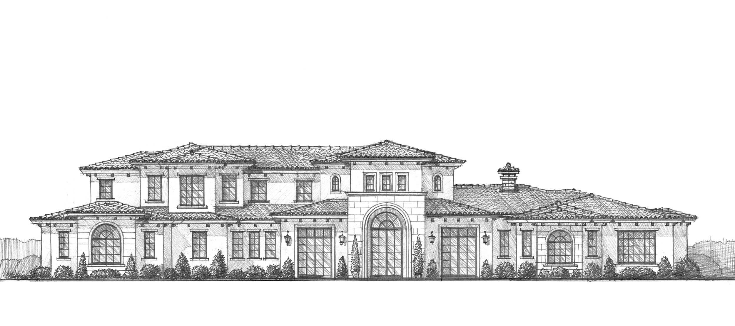 Luxury home sketch Sacramento